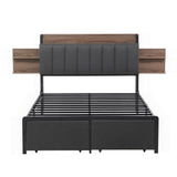 Geneva Double Metal Storage Bed, Grey, view 4