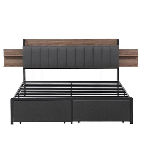 Tortona King Metal Bed Frame, Grey