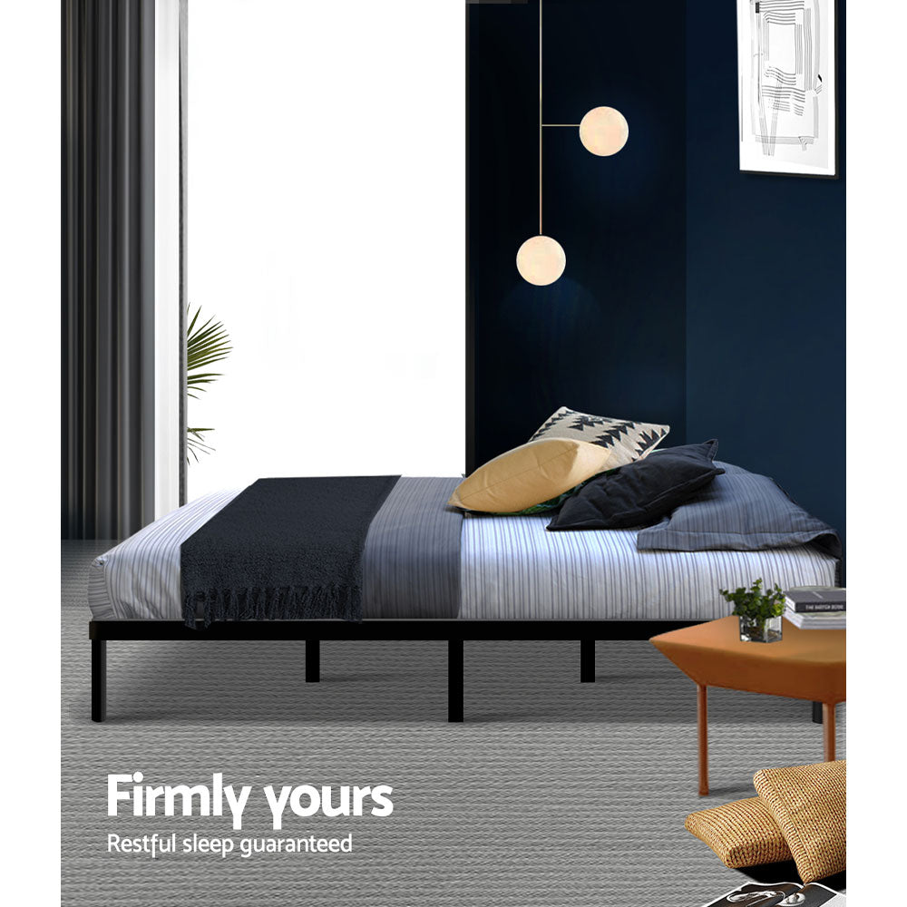 Artiss TED double metal bed frame from foot end — Allure Home Collections