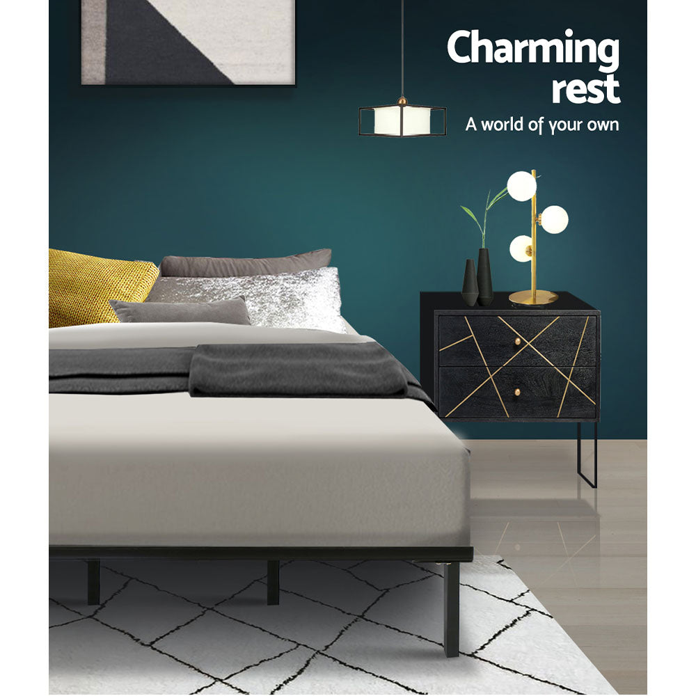 Artiss TED queen metal bed frame side profile — Allure Home Collections