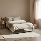 Savona Black Double bed frame in a modern bedroom