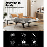 Artiss TINO double metal bed frame from foot end — Allure Home Collections