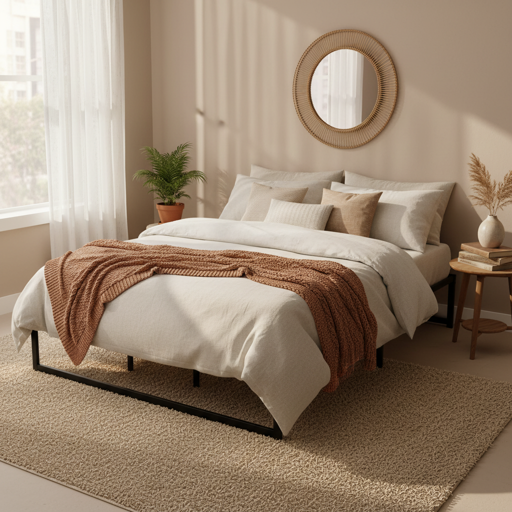Savona Black King bed frame in a modern bedroom