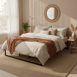 Savona Black King bed frame in a modern bedroom