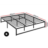 Artiss TINO bed frame headboard close-up showing powder-coated steel — Allure Home Collections
