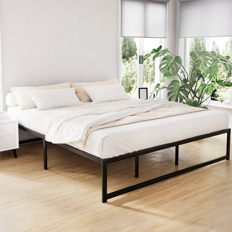 Artiss TINO king metal bed frame in minimalist design — full view — Allure Home Collections
