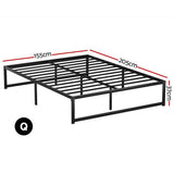 Artiss TINO bed frame close-up showing powder-coated steel frame — Allure Home Collections