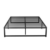Artiss TINO queen metal bed frame side profile showing 37cm height — Allure Home Collections