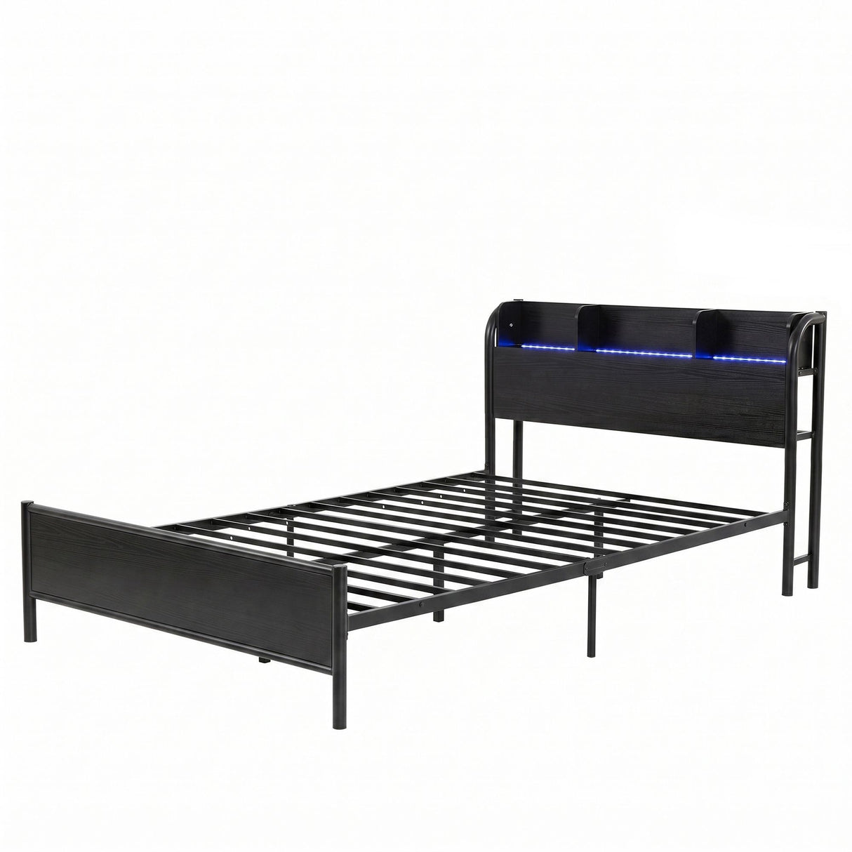 Imperia Black Single bed frame in a modern bedroom