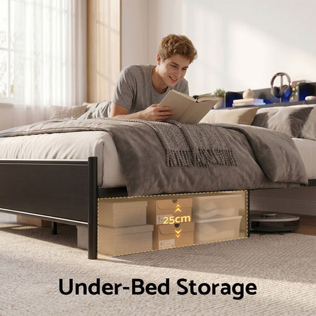 Imperia Single Metal Bed Frame, Black