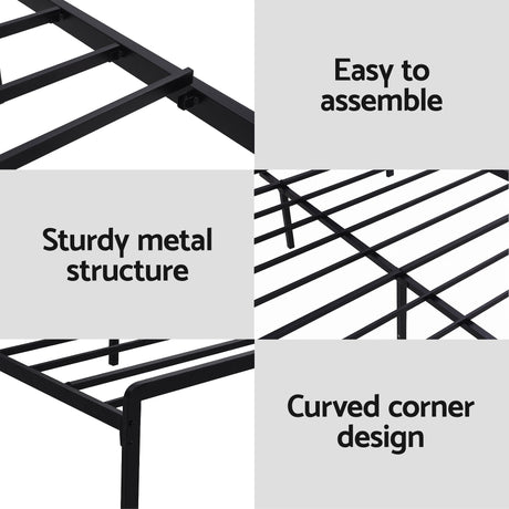 Sanremo Queen Metal Bed Frame, Black