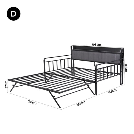 Chiavari Double Metal Bed Frame, Black