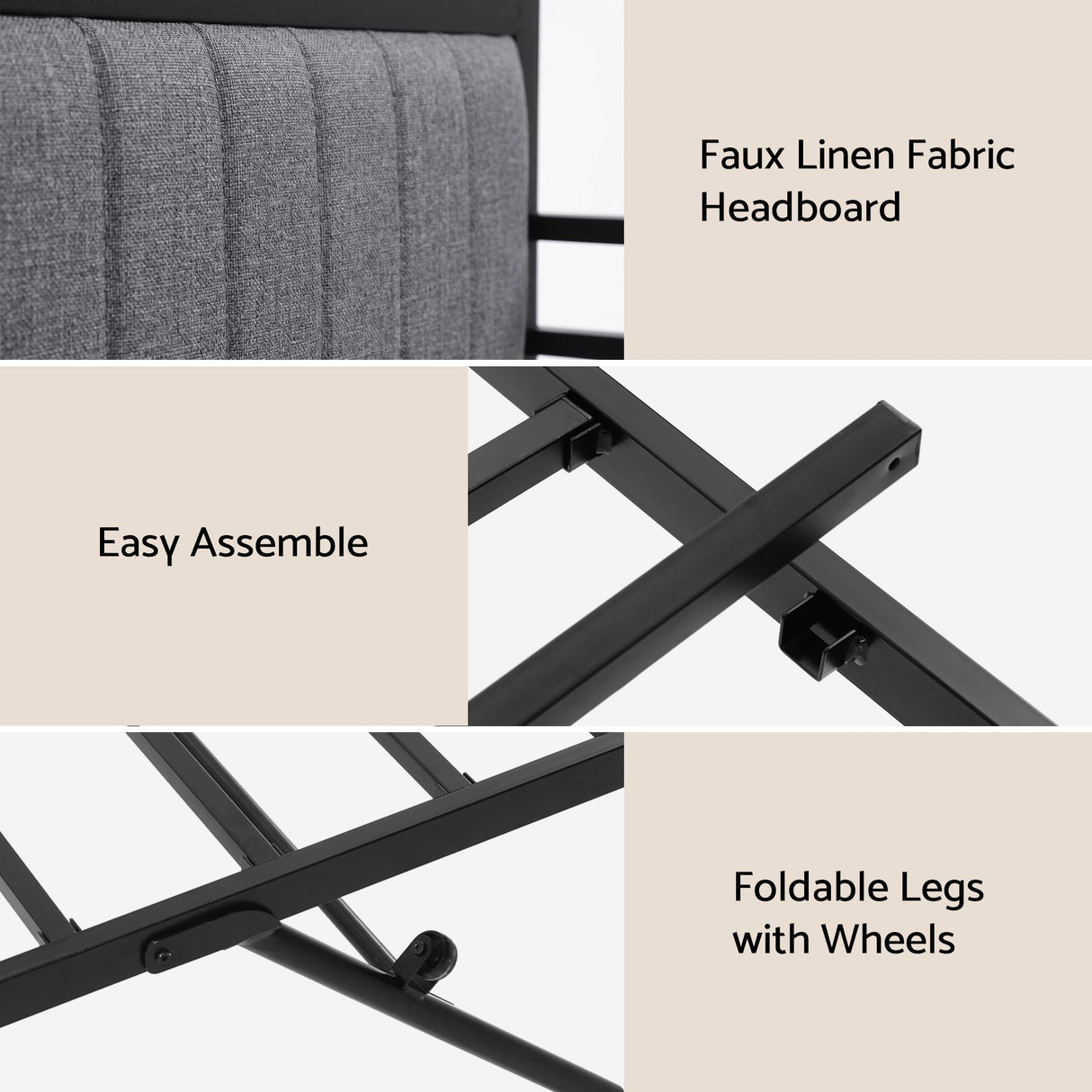 Chiavari Double Metal Bed Frame, Black
