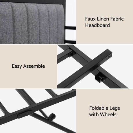 Chiavari Double Metal Bed Frame, Black