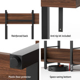 Artiss 5-Tier Walnut Bookshelf with Metal Frame