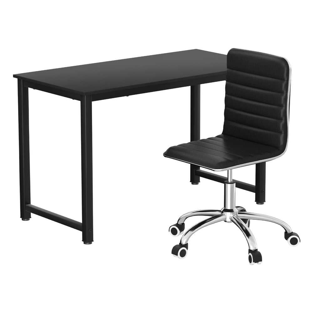 Kalbarri black office desk and chair set in a home office