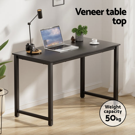 Kalbarri black office desk and chair set in a home office