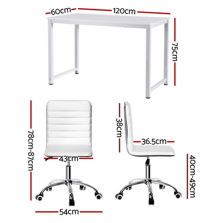 Kalbarri white office desk and chair set in a home office