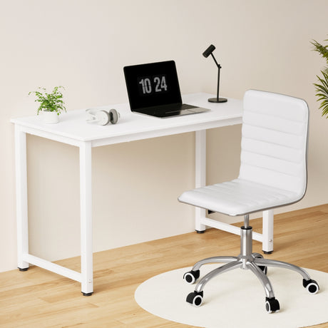 Kalbarri white office desk and chair set in a home office
