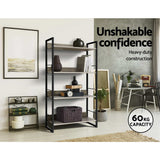 Artiss 4-Tier Bookshelf in NOE Black and Oak