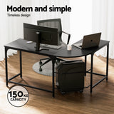Artiss L-Shape Computer Desk with CPU Stand Black Brown or Oak — Allure Home Collections