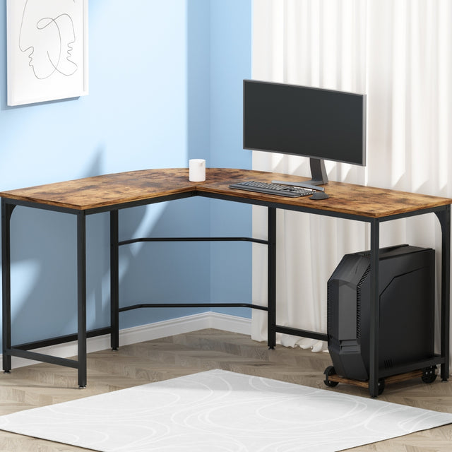 Watson brown L shaped corner computer desk in a home office