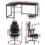 Artiss L-Shape Computer Desk and Ergonomic Mesh Chair Combo — Allure Home Collections