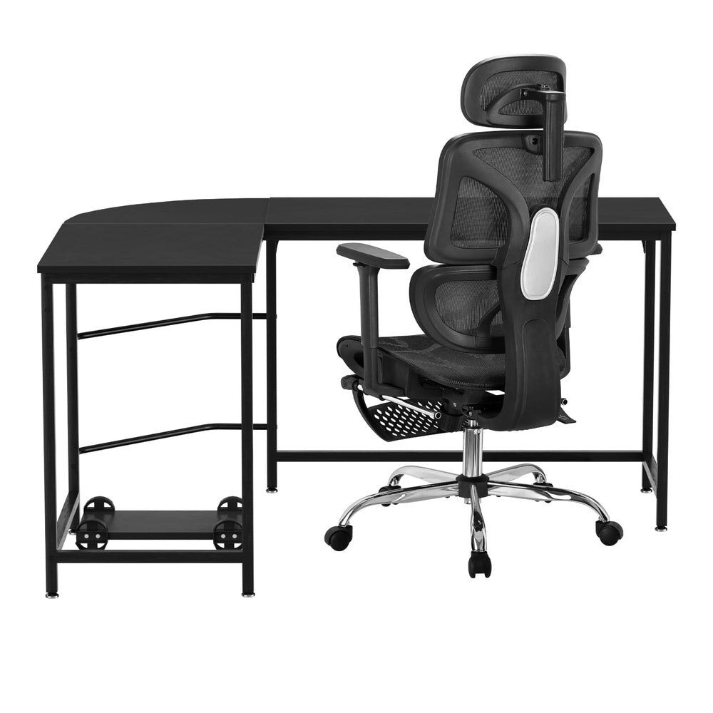 Artiss L-Shape Computer Desk and Ergonomic Mesh Chair Combo — Allure Home Collections
