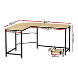 Artiss L-Shape Computer Desk with CPU Stand Black Brown or Oak — Allure Home Collections