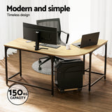 Artiss L-Shape Computer Desk with CPU Stand Black Brown or Oak — Allure Home Collections