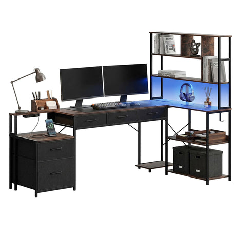 Taylor Gaming Desk, Rustic Brown 200cm