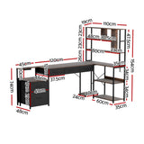 Taylor Gaming Desk, Rustic Brown 200cm