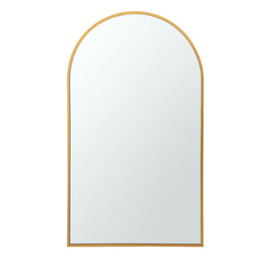 Grey River gold arched wall mirror above a bathroom vanity