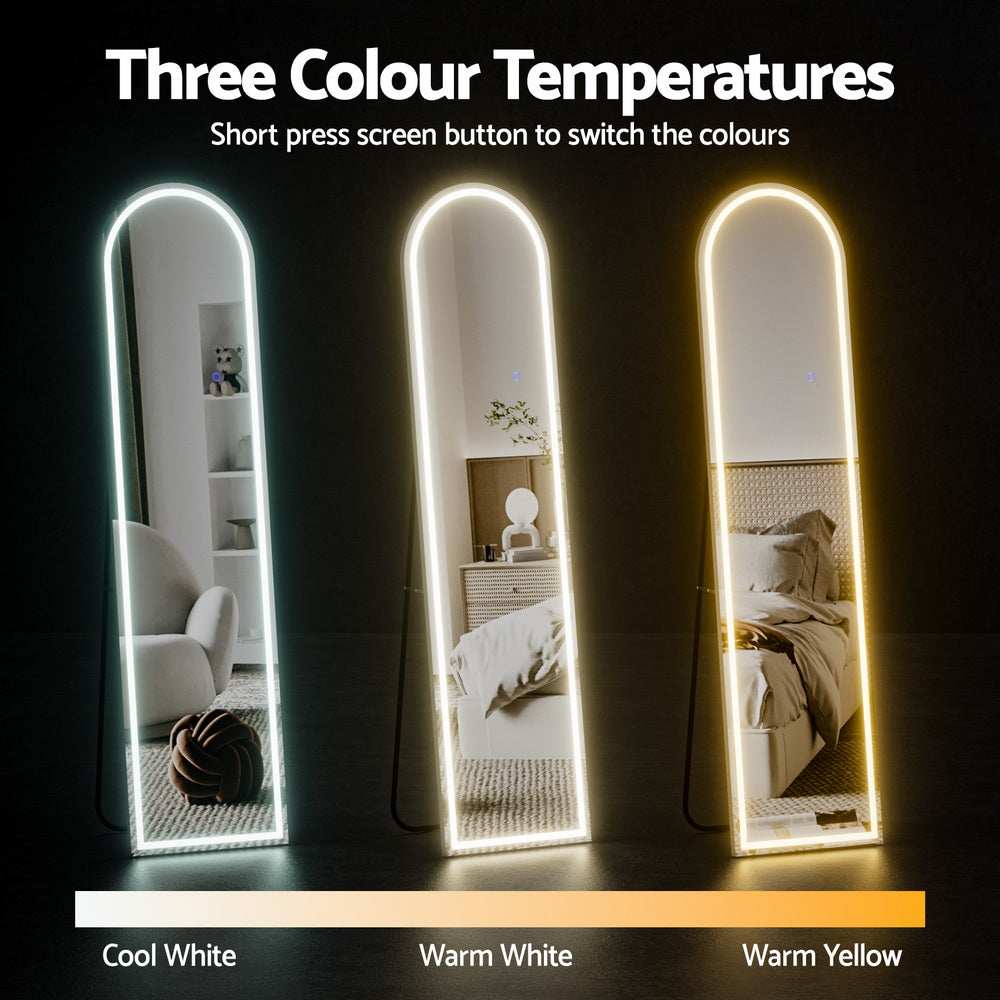 Apollo Bay LED Full Length Mirror, Arched 160cm