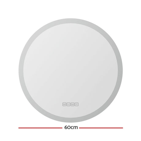 Embellir Bluetooth LED Wall Mirror With Light 60CM Bathroom Decor Round Mirrors