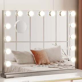 Petticoat Hollywood LED vanity makeup mirror on a dressing table