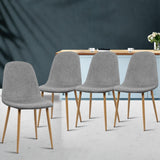 Stirling Dining Chair 4pcs, Grey Linen