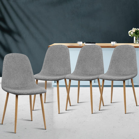 Stirling Dining Chair 4pcs, Grey Linen