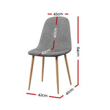 Stirling Dining Chair 4pcs, Grey Linen