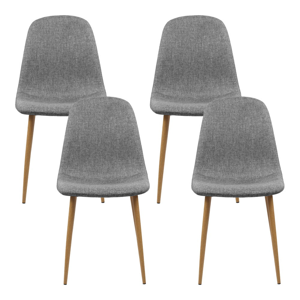 Stirling Dining Chair 4pcs, Grey Linen