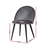 Velvet Curved Dining Chairs Set of 4