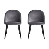 Velvet Curved Dining Chairs Set of 4