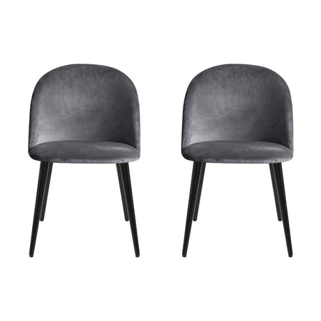 Velvet Curved Dining Chairs Set of 4