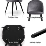 Velvet Curved Dining Chairs Set of 4