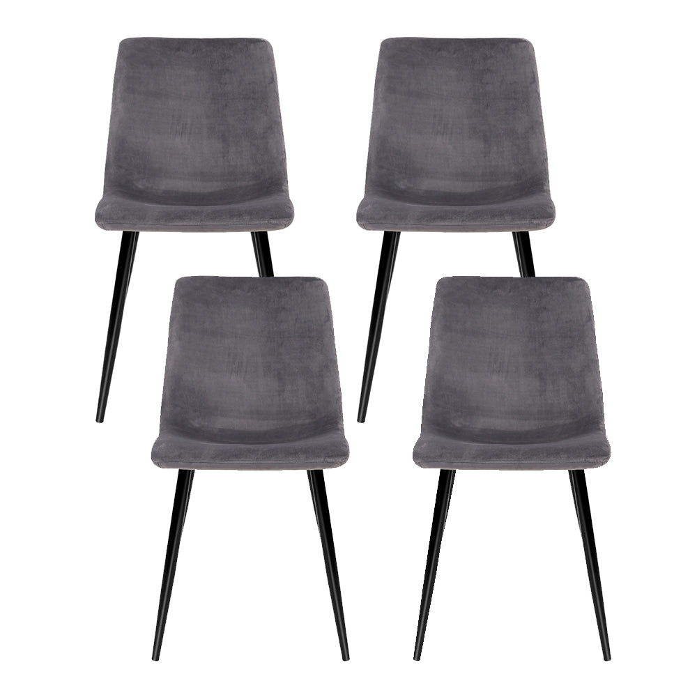 Hahndorf Dining Chair 4pcs, Grey Velvet
