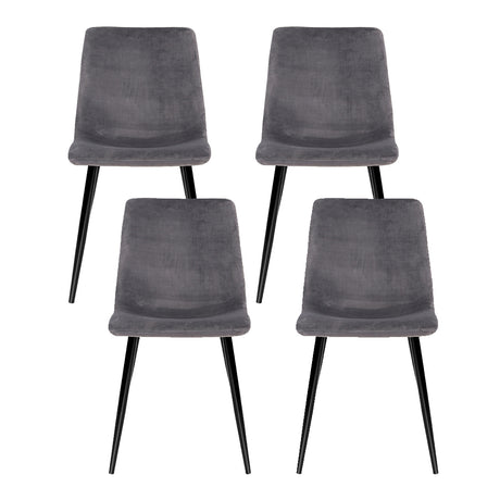 Hahndorf Dining Chair 4pcs, Grey Velvet