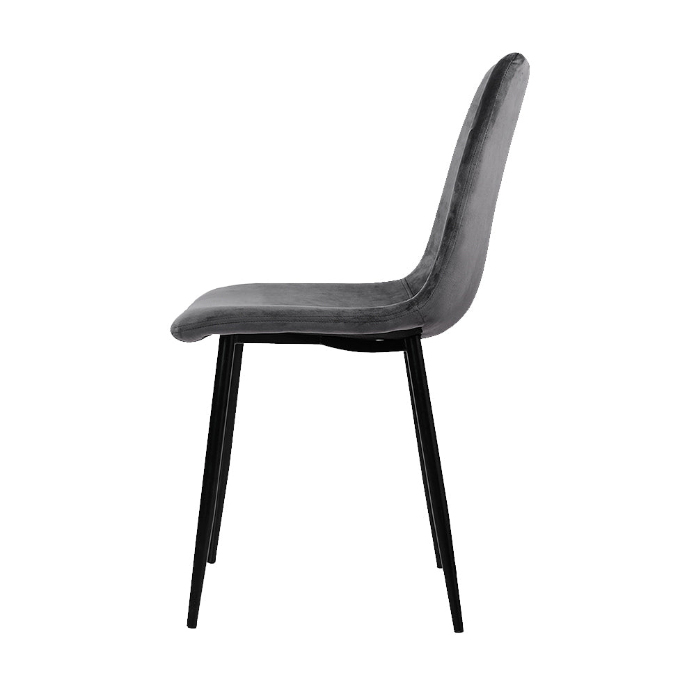 Hahndorf Dining Chair 4pcs, Grey Velvet