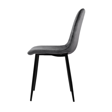 Hahndorf Dining Chair 4pcs, Grey Velvet