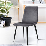 Hahndorf Dining Chair 4pcs, Grey Velvet