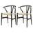 Artiss Wishbone Dining Chairs — Set of 2, Natural or Black Rubberwood with Kraft Paper Seat — Allure Home Collections